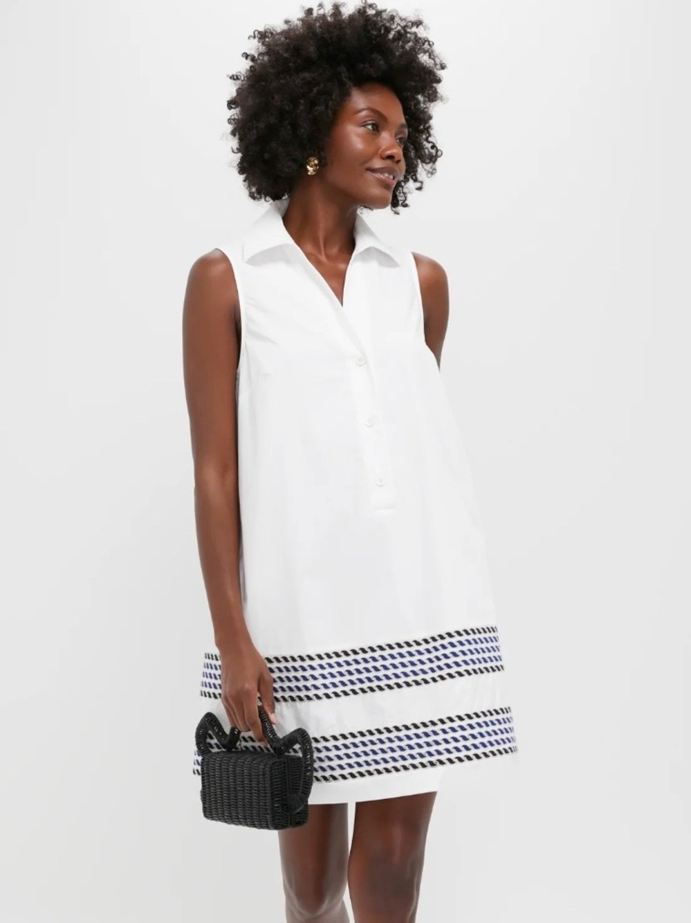 Tuckernuck High Tide Embroidered Stripe Collier Dress